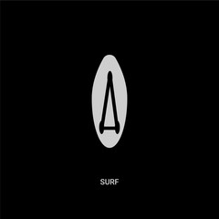 white surf vector icon on black background. modern flat surf from brazilia concept vector sign symbol can be use for web, mobile and logo.