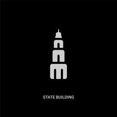 white state building vector icon on black background. modern flat state building from buildings concept vector sign symbol can be use for web, mobile and logo.