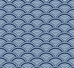 Japanese Geometric Wave Seamless Pattern