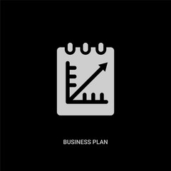 white business plan vector icon on black background. modern flat business plan from business and analytics concept vector sign symbol can be use for web, mobile and logo.