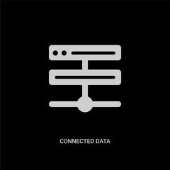 white connected data vector icon on black background. modern flat connected data from business and analytics concept vector sign symbol can be use for web, mobile and logo.