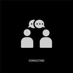 white consulting vector icon on black background. modern flat consulting from business and analytics concept vector sign symbol can be use for web, mobile and logo.