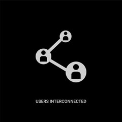 white users interconnected vector icon on black background. modern flat users interconnected from business and analytics concept vector sign symbol can be use for web, mobile and logo.