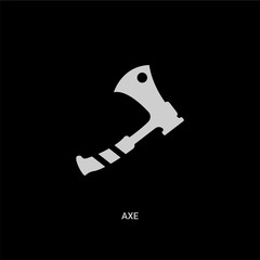 white axe vector icon on black background. modern flat axe from camping concept vector sign symbol can be use for web, mobile and logo.