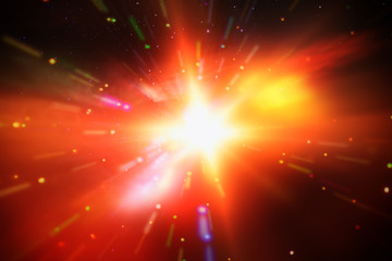 Fototapeta na wymiar Abstract background of light explosion. Starburst. Sunbeams. The elements of this image furnished by NASA.