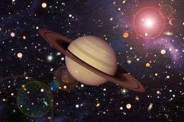 Saturn, solar system. The elements of this image furnished by NASA.