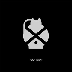 white canteen vector icon on black background. modern flat canteen from camping concept vector sign symbol can be use for web, mobile and logo.