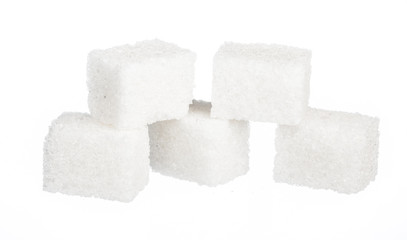 Cubes of sugar isolated on white background