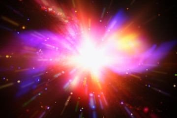 Abstract background of light explosion. Starburst. Sunbeams. The elements of this image furnished by NASA.