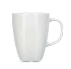 Empty white mug isolate on white background