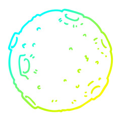 cold gradient line drawing cartoon moon