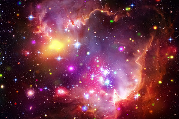 Star cluster and galaxy. The elements of this image furnished by NASA.