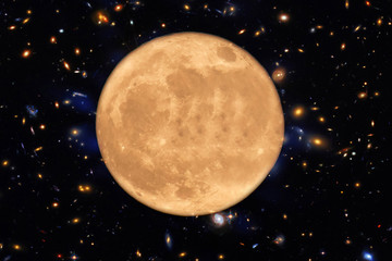 Full moon. ELements of this image furnished by NASA.