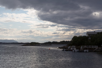 Norway island Averoy Nordic landscape North autumn picture
