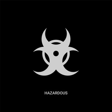 white hazardous vector icon on black background. modern flat hazardous from chemistry concept vector sign symbol can be use for web, mobile and logo.