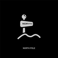 white north pole vector icon on black background. modern flat north pole from christmas concept vector sign symbol can be use for web, mobile and logo.