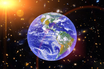 Planet earth in space, full photo. The elements of this image furnished by NASA.