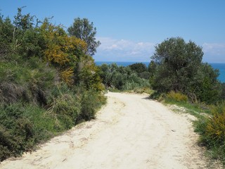 Weg zum Kap Drastis, Lorfu, Griechenland