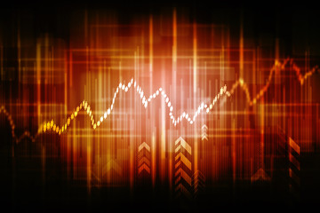 2d rendering Stock market online business concept. business Graph 