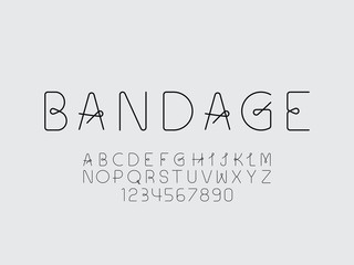 Bandage font. Vector alphabet 