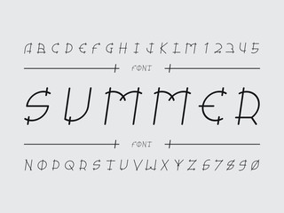 Fototapeta premium Summer font. Vector alphabet 