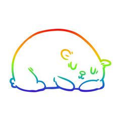 rainbow gradient line drawing sleepy polar bear