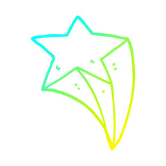 cold gradient line drawing cartoon shooting star