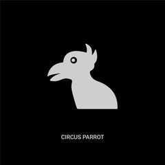 white circus parrot vector icon on black background. modern flat circus parrot from circus concept vector sign symbol can be use for web, mobile and logo.