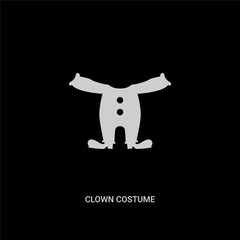 white clown costume vector icon on black background. modern flat clown costume from circus concept vector sign symbol can be use for web, mobile and logo.