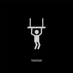 white trapeze vector icon on black background. modern flat trapeze from circus concept vector sign symbol can be use for web, mobile and logo.