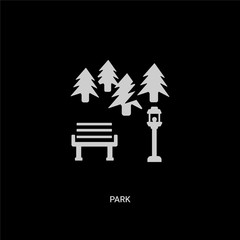 white park vector icon on black background. modern flat park from city elements concept vector sign symbol can be use for web, mobile and logo.