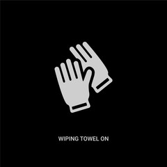 white wiping towel on a hanger vector icon on black background. modern flat wiping towel on a hanger from cleaning concept vector sign symbol can be use for web, mobile and logo.