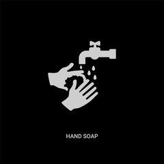white hand soap vector icon on black background. modern flat hand soap from cleaning concept vector sign symbol can be use for web, mobile and logo.