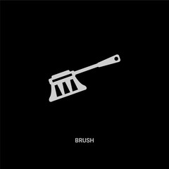 white brush vector icon on black background. modern flat brush from cleaning concept vector sign symbol can be use for web, mobile and logo.