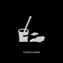 white floor cleaner vector icon on black background. modern flat floor cleaner from cleaning concept vector sign symbol can be use for web, mobile and logo.