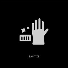 white sanitize vector icon on black background. modern flat sanitize from cleaning concept vector sign symbol can be use for web, mobile and logo.