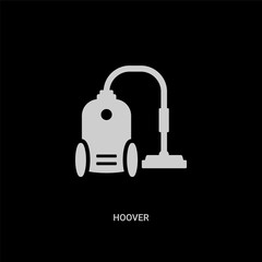 white hoover vector icon on black background. modern flat hoover from cleaning concept vector sign symbol can be use for web, mobile and logo.
