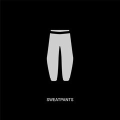 white sweatpants vector icon on black background. modern flat sweatpants from clothes concept vector sign symbol can be use for web, mobile and logo.