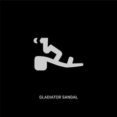white gladiator sandal vector icon on black background. modern flat gladiator sandal from clothes concept vector sign symbol can be use for web, mobile and logo.