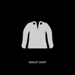 white henley shirt vector icon on black background. modern flat henley shirt from clothes concept vector sign symbol can be use for web, mobile and logo.