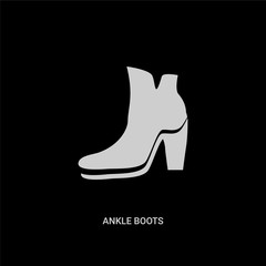 white ankle boots vector icon on black background. modern flat ankle boots from clothes concept vector sign symbol can be use for web, mobile and logo.