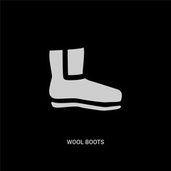 white wool boots vector icon on black background. modern flat wool boots from clothes concept vector sign symbol can be use for web, mobile and logo.