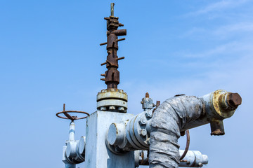 Oil pump and pipeline in oil field