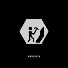 Fototapeta premium white progress vector icon on black background. modern flat progress from construction concept vector sign symbol can be use for web, mobile and logo.