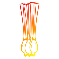 warm gradient line drawing cartoon spring onions