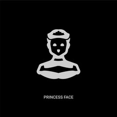 white princess face vector icon on black background. modern flat princess face from people concept vector sign symbol can be use for web, mobile and logo.