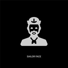 white sailor face vector icon on black background. modern flat sailor face from people concept vector sign symbol can be use for web, mobile and logo.