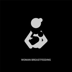 white woman breastfeeding vector icon on black background. modern flat woman breastfeeding from people concept vector sign symbol can be use for web, mobile and logo.