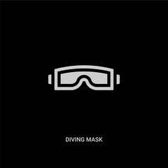 white diving mask vector icon on black background. modern flat diving mask from people skills concept vector sign symbol can be use for web, mobile and logo.