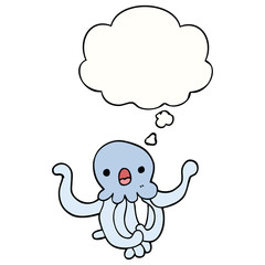 cartoon jellyfish and thought bubble